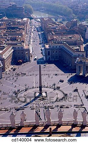 St. Peter's Square seen from St. Peter's dome. Rome. Italy View Large Photo Image Picture - St. Peter's Square seen from St. Peter's dome. Rome. Italy. Fotosearch