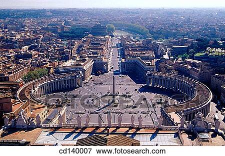 St. Peter's Square seen from St. Peter's dome. Rome. Italy View Large Photo Image Stock Photo - St. Peter's Square seen from St. Peter's dome. Rome. Italy. Fotosearch