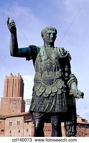Statue of Trajan on Via dei Fori Imperiali. Rome. Italy View Large Photo Image Stock Image - Statue of Trajan on Via dei Fori Imperiali. Rome. Italy. Fotosearch