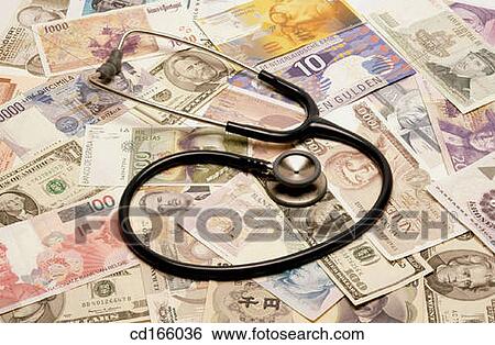 Stethoscope and money View Large Photo Image Stock Photograph - Stethoscope and money. Fotosearch