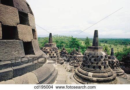 Stupas. Borobudur Temple. Central Java. Indonesia View Large Photo Image Picture - Stupas. Borobudur Temple. Central Java. Indonesia. Fotosearch