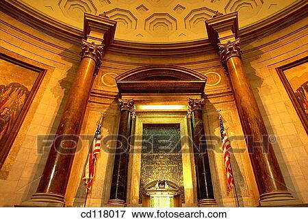 Stock Photo - The Declaration of Independence. National Archives Building. Washington. D. C. USA. Fotosearch