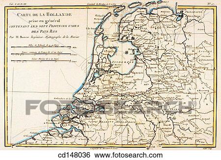 Stock Photograph - The Netherlands, 18th century map. Fotosearch