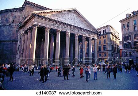 The Pantheon in Piazza della Rotonda. Rome. Italy View Large Photo Image Stock Photo - The Pantheon in Piazza della Rotonda. Rome. Italy. Fotosearch