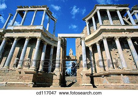 Theater in the old roman city Emerita Augusta. Merida. Spain View Large Photo Image Stock Photo - Theater in the old roman city Emerita Augusta. Merida. Spain. Fotosearch