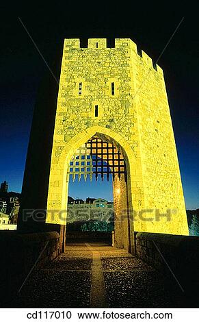 Toll tower at medieval bridge of Besal·, built in XI century. Girona province. Spain View Large Photo Image Stock Image - Toll tower at medieval bridge of Besal·, built in XI century. Girona province. Spain. Fotosearch