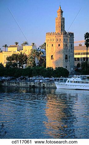 Torre del Oro, Almohade tower built in the XIII century to defend the city. Seville. Spain View Large Photo Image Stock Image - Torre del Oro, Almohade tower built in the XIII century to defend the city. Seville. Spain. Fotosearch