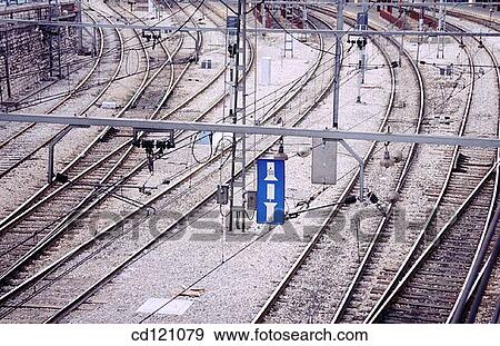 Tracks at El Portillo train station. Zaragoza. Spain View Large Photo Image Stock Photo - Tracks at El Portillo train station. Zaragoza. Spain. Fotosearch