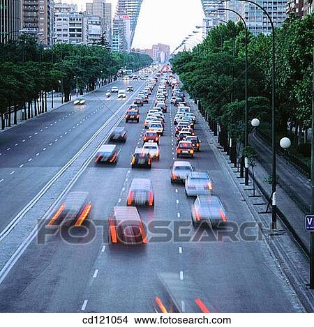 Traffic at Paseo de la Castellana. Madrid. Spain View Large Photo Image Picture - Traffic at Paseo de la Castellana. Madrid. Spain. Fotosearch