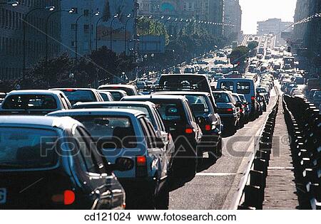 Traffic jam at Raimundo Fernßndez Villaverde street. Madrid. Spain View Large Photo Image Picture - Traffic jam at Raimundo Fernßndez Villaverde street. Madrid. Spain. Fotosearch