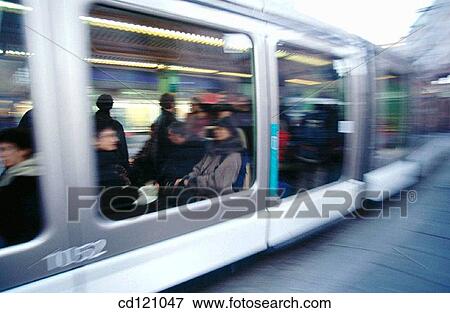 Stock Photo - Tram at Place de l? Homme de Fer. Strasbourg. France. Fotosearch