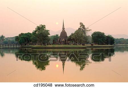 Wat Sa Si. Sukhothai. Thailand View Large Photo Image Stock Photo - Wat Sa Si. Sukhothai. Thailand. Fotosearch