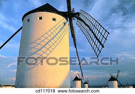 Windmills at the village Campo de Criptana. Ciudad Real province. Spain View Large Photo Image Stock Photo - Windmills at the village Campo de Criptana. Ciudad Real province. Spain. Fotosearch