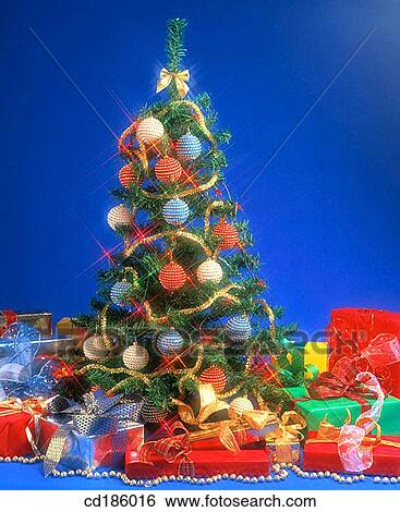 Stock Photograph - abundant, Christmas, blue, bauble, abundance. Fotosearch