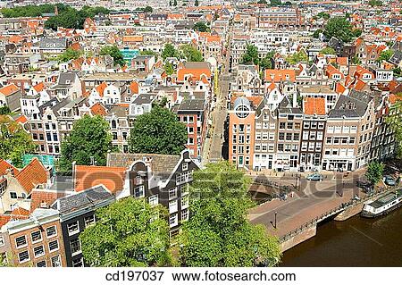 Aerial view over Prinsengracht. Amsterdam. Holland View Large Photo Image Stock Photo - Aerial view over Prinsengracht. Amsterdam. Holland. Fotosearch