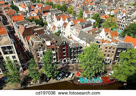 Aerial view. Prinsengracht foreground. Amsterdam. Holland View Large Photo Image Stock Photograph - Aerial view. Prinsengracht foreground. Amsterdam. Holland. Fotosearch