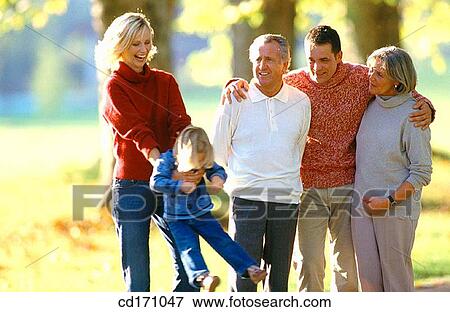 Stock Photo - amusement, contemporary, child, 3 generations. Fotosearch