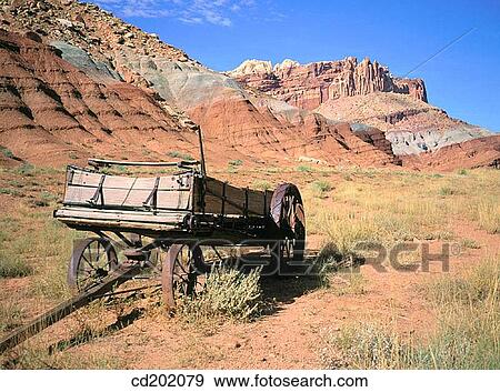 Stock Photo - Antique cart. Capitol Reef National Park. Utah. USA. Fotosearch
