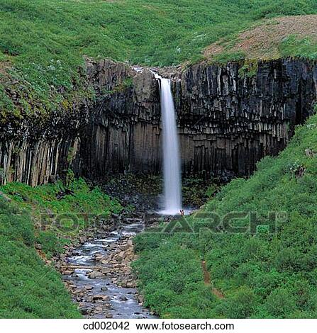 Basalt. Svartifoss Waterfall. Skaftafell National Park. Iceland View Large Photo Image Stock Image - Basalt. Svartifoss Waterfall. Skaftafell National Park. Iceland. Fotosearch