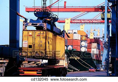 Basque Country, Bilbao, bilbo, Biscay, Bizkaia, Cargo container View Large Photo Image Stock Photography - Basque Country, Bilbao, bilbo, Biscay, Bizkaia, Cargo container. Fotosearch