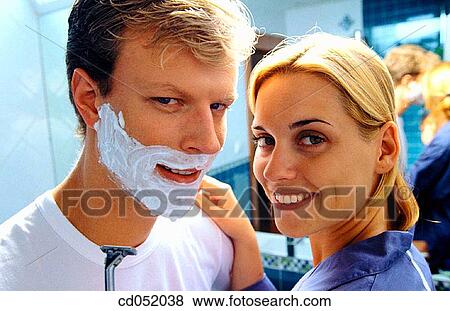 bathroom, Body care, blond, at-home View Large Photo Image Stock Photo - bathroom, Body care, blond, at-home. Fotosearch