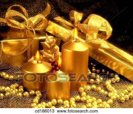 Stock Image - bauble, candle, celebrate, celebration, Christmas. Fotosearch