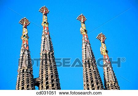 Bell towers of the Sagrada Familia, Church of the Holy Family (Gaud?, 1883-... ). Barcelona. Spain View Large Photo Image Stock Image - Bell towers of the Sagrada Familia, Church of the Holy Family (Gaud?, 1883-... ). Barcelona. Spain. Fotosearch