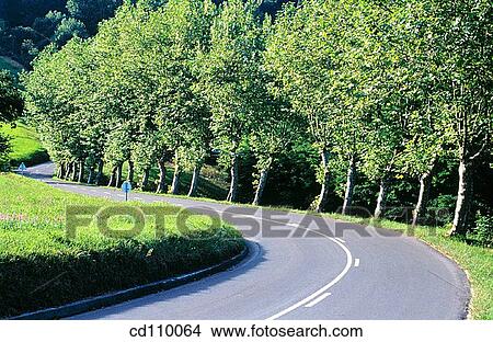bend, country, Country road, curve, day View Large Photo Image Picture - bend, country, Country road, curve, day. Fotosearch