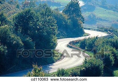 bend, country, Country road, curve, day View Large Photo Image Stock Image - bend, country, Country road, curve, day. Fotosearch