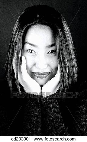 Stock Image - black and white, ethnicity, ethnic, contemporary, Asian. Fotosearch