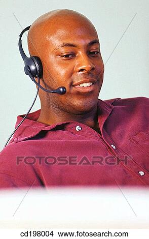 Picture - black, communication, business, African-American. Fotosearch