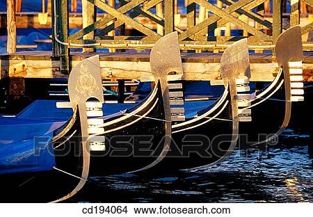 Bows of gondolas. Venice. Italy View Large Photo Image Picture - Bows of gondolas. Venice. Italy. Fotosearch