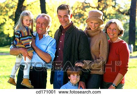 Stock Image - boy, child, 3 generations. Fotosearch