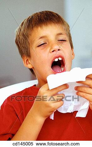 Stock Photography - boy, cold, childhood, child, allergy. Fotosearch