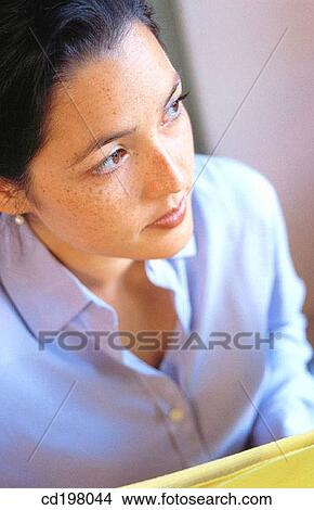 Picture - brunette, business, businesspeople, businesswoman. Fotosearch