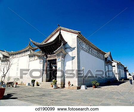 Stock Photo - Buildings Of Bai Nationality. Yunnan. China. Fotosearch