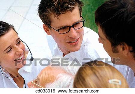 Stock Photograph - business, chat, collaboration. Fotosearch