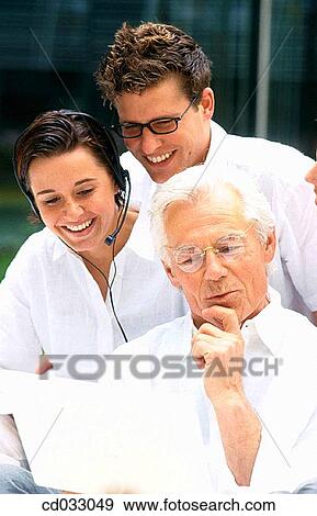 Stock Photo - business, colleague, companion, computer. Fotosearch