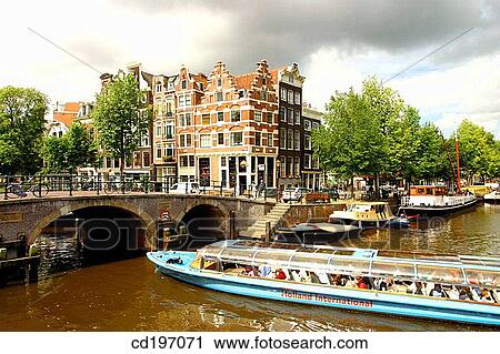 Canal scene. Amsterdam. Holland View Large Photo Image Stock Image - Canal scene. Amsterdam. Holland. Fotosearch