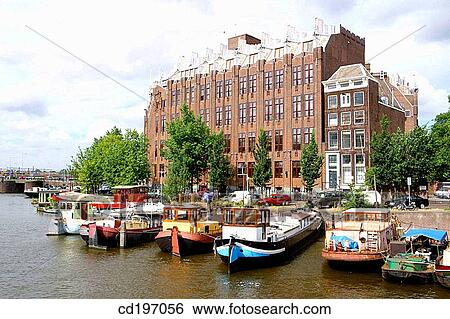 Canal scene. Amsterdam. Holland View Large Photo Image Stock Photograph - Canal scene. Amsterdam. Holland. Fotosearch