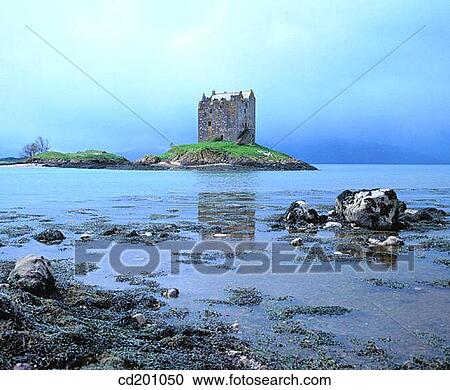 Stock Image - Castle Stalker. Argyllshire. Scotland. Fotosearch