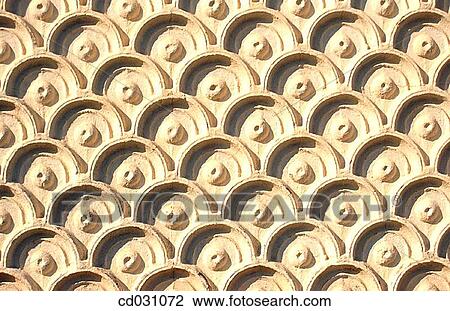 Stock Image - Ceramics decoration at the G? ell Estate (Gaud?, 1880? s). Barcelona. Spain. Fotosearch