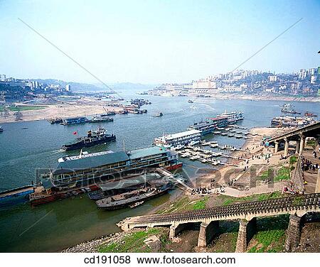 Chao Tian Men dock. Chongqing. China View Large Photo Image Stock Photo - Chao Tian Men dock. Chongqing. China. Fotosearch