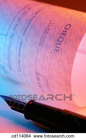 Cheque and pen View Large Photo Image Picture - Cheque and pen. Fotosearch