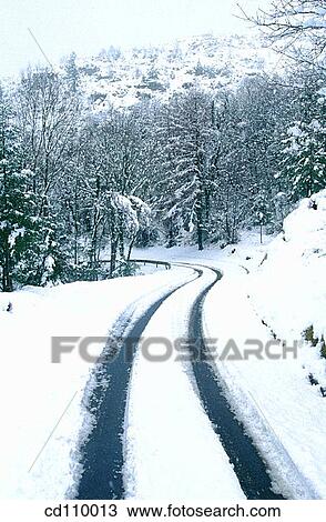 cold, coldness, country, Country road, danger View Large Photo Image Stock Image - cold, coldness, country, Country road, danger. Fotosearch