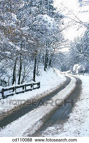 cold, coldness, country, Country road, danger View Large Photo Image Stock Photo - cold, coldness, country, Country road, danger. Fotosearch