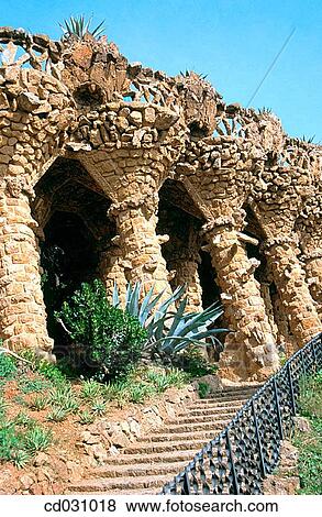 Columns at G? ell Park (Gaud?, 1900-1914). Barcelona. Spain View Large Photo Image Stock Photo - Columns at G? ell Park (Gaud?, 1900-1914). Barcelona. Spain. Fotosearch