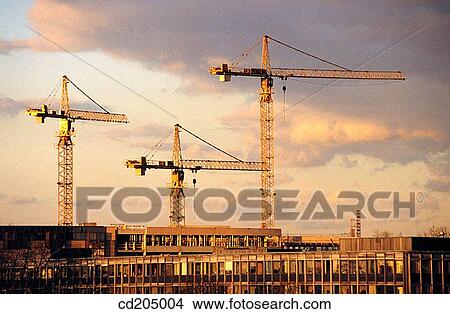 Construction cranes. Cologne. Germany View Large Photo Image Picture - Construction cranes. Cologne. Germany. Fotosearch