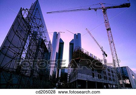 Construction cranes. La Defense. Paris. France View Large Photo Image Stock Photo - Construction cranes. La Defense. Paris. France. Fotosearch