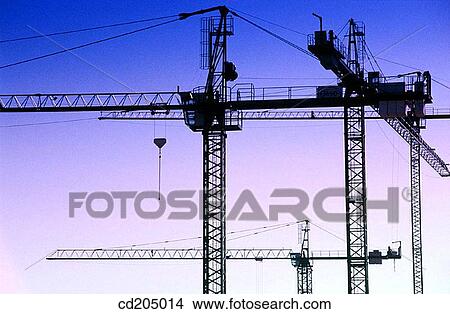 Construction cranes View Large Photo Image Picture - Construction cranes. Fotosearch